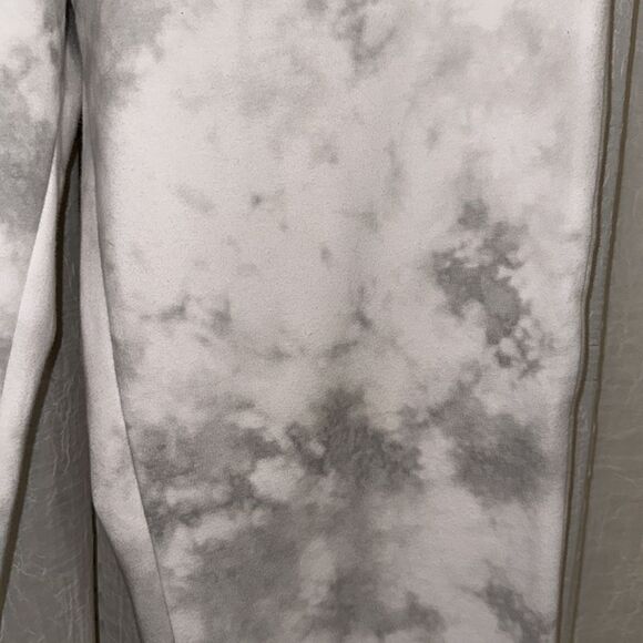 Old Navy M High Rise Dynamic Fleece Drawstring Jogger White Gray Cloud Tie Dye - Picture 8 of 11